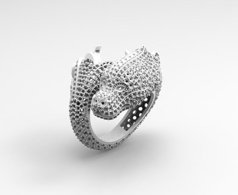 Dragon diamond ring 3D print model_8