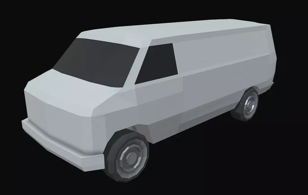 Van Low Poly Low-poly 3D model_0