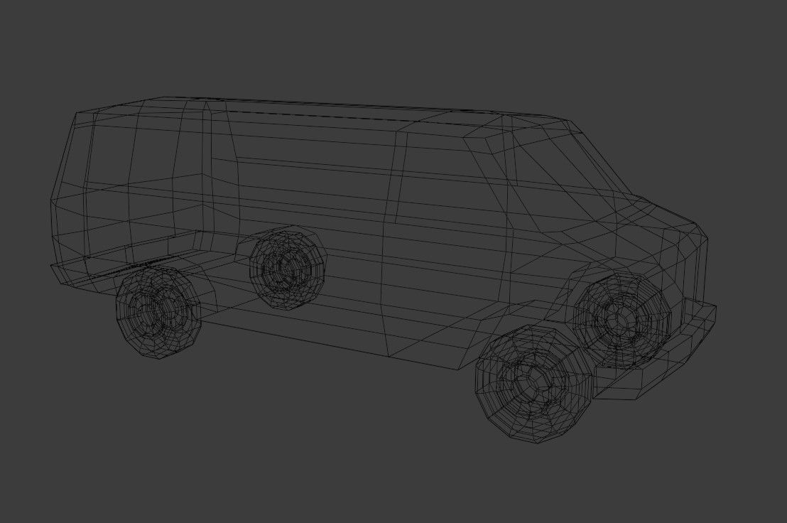Van Low Poly Low-poly 3D model_11