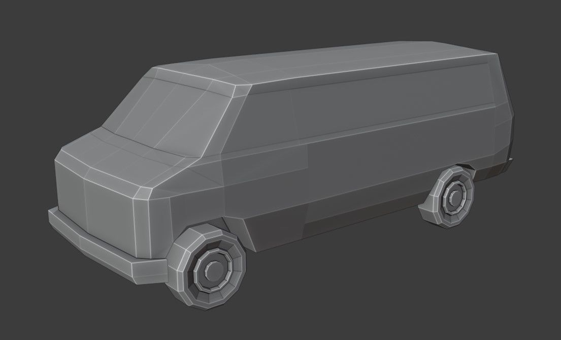Van Low Poly Low-poly 3D model_5