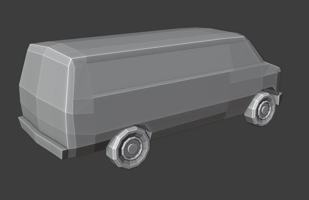 Van Low Poly Low-poly 3D model_7