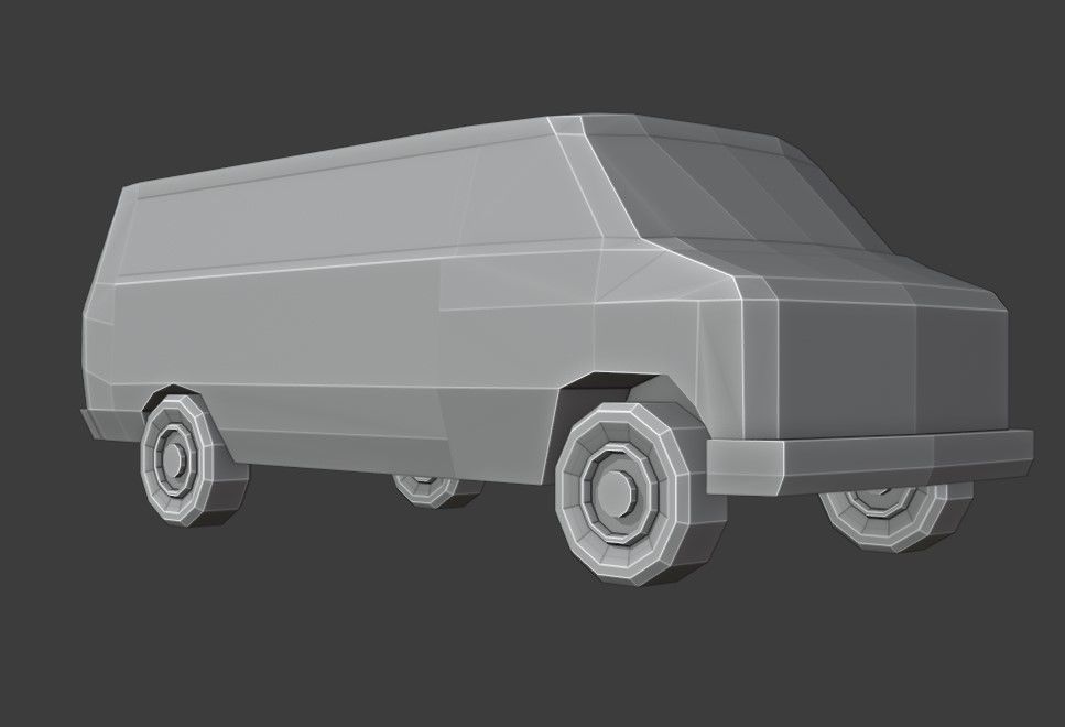Van Low Poly Low-poly 3D model_9