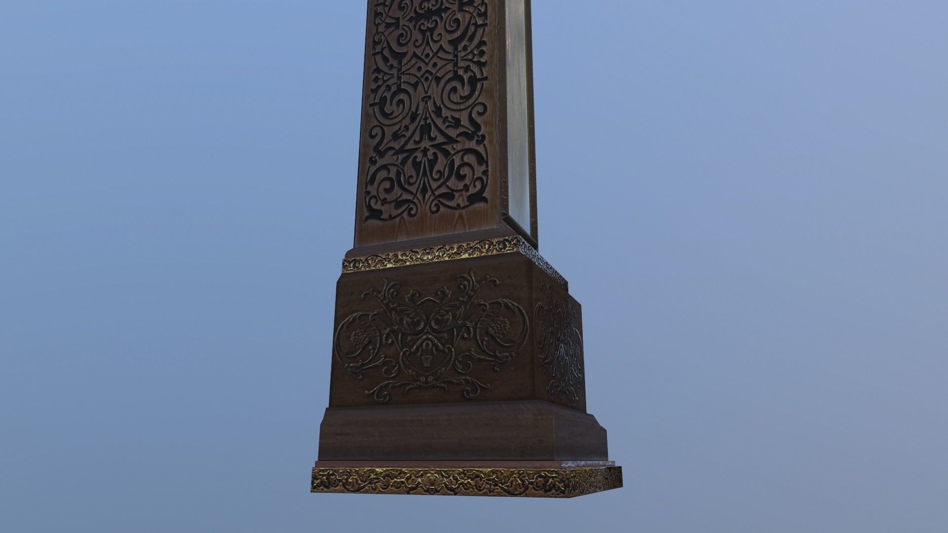 Grandfather clock haunted Low-poly 3D model_2