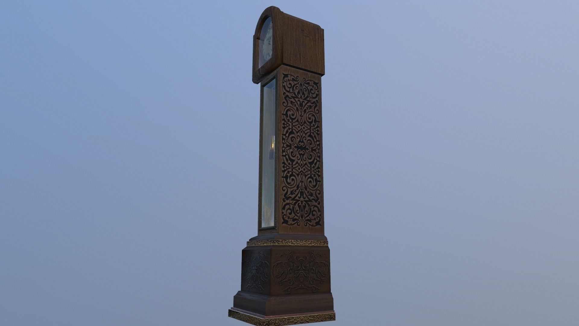 Grandfather clock haunted Low-poly 3D model_5