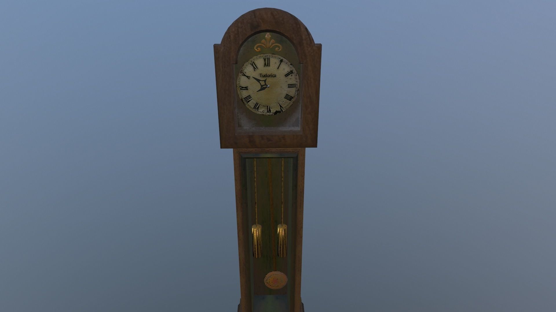 Grandfather clock haunted Low-poly 3D model_4