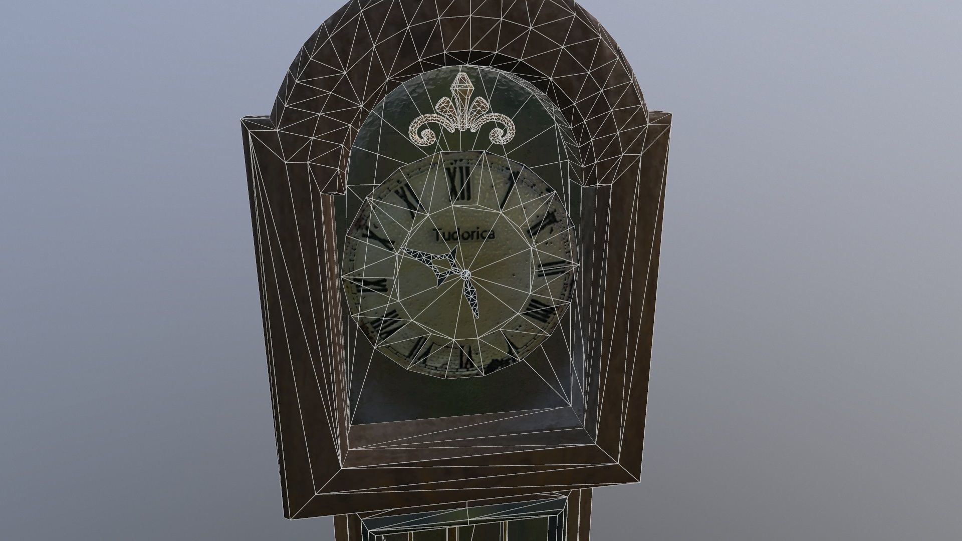Grandfather clock haunted Low-poly 3D model_6