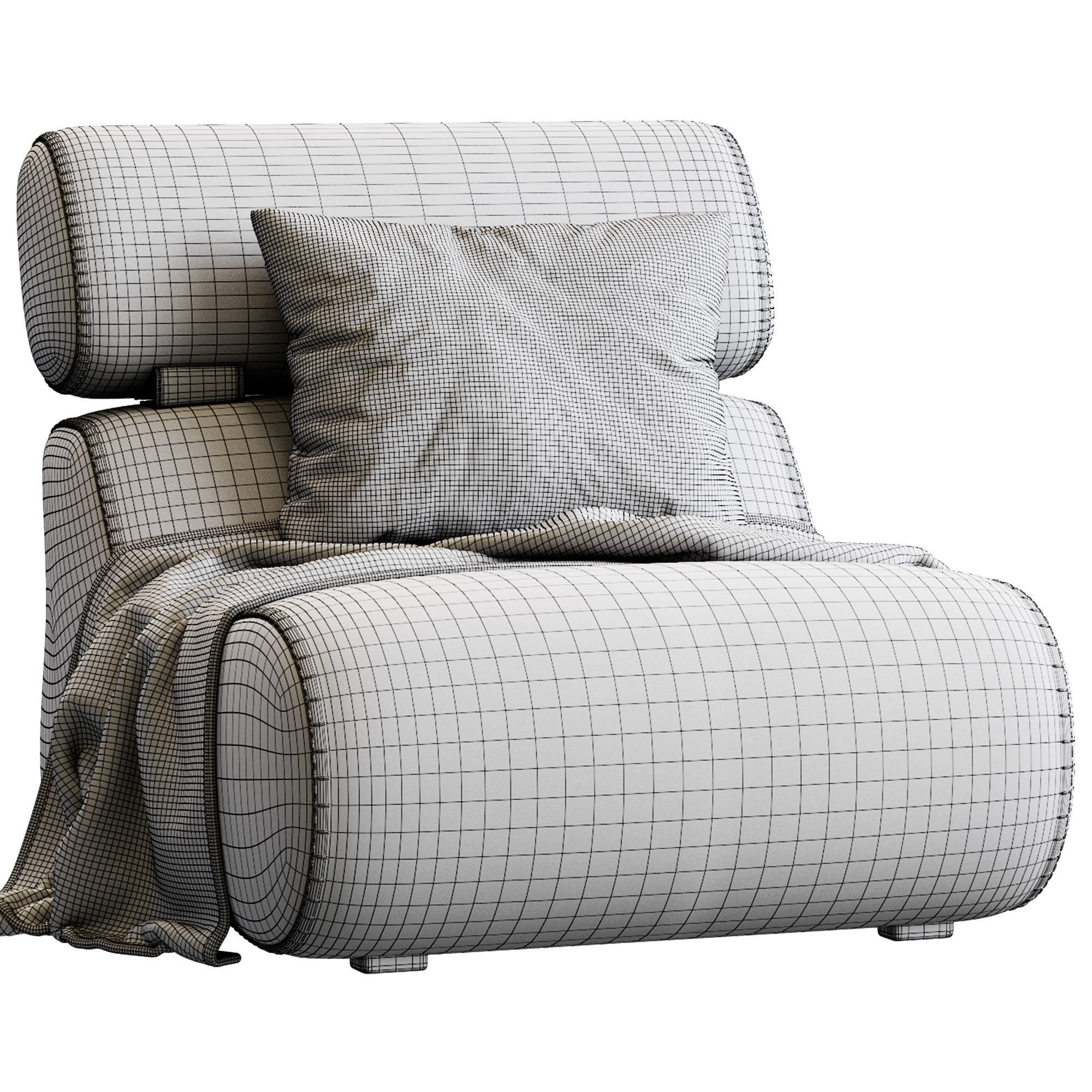 Fauteuil Club By Kave Home 3D model_8