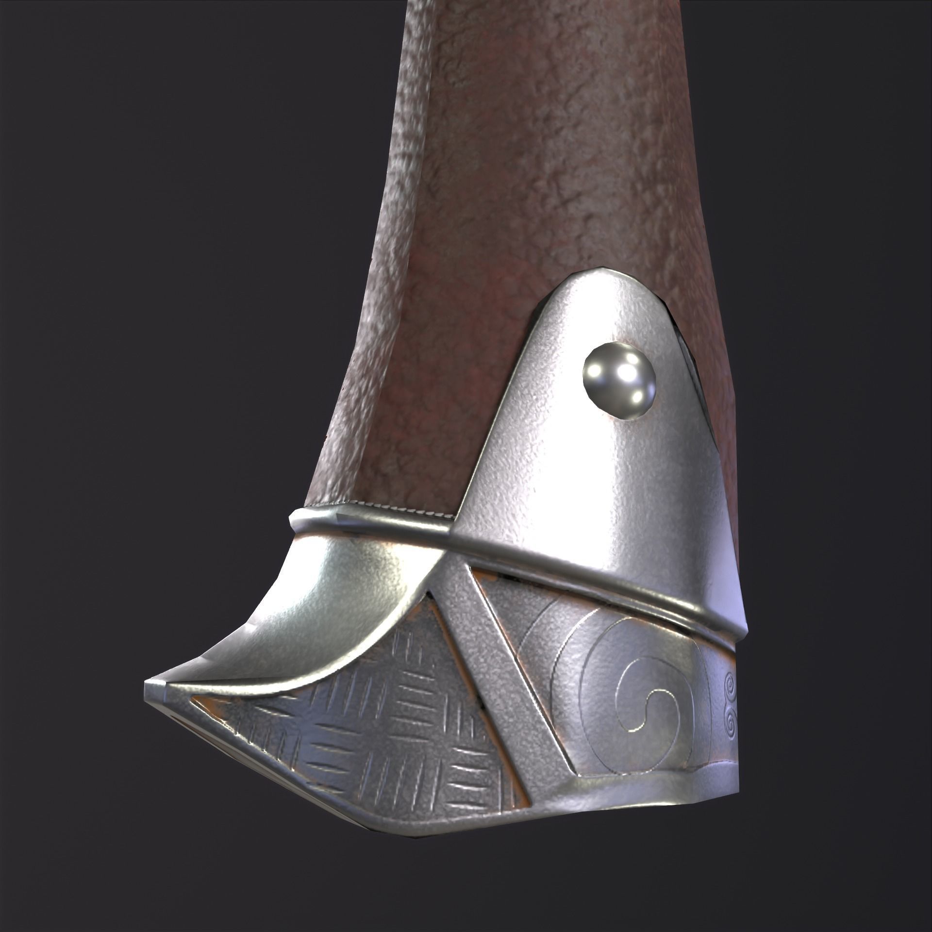 Battle axe game-ready Low-poly 3D model_6