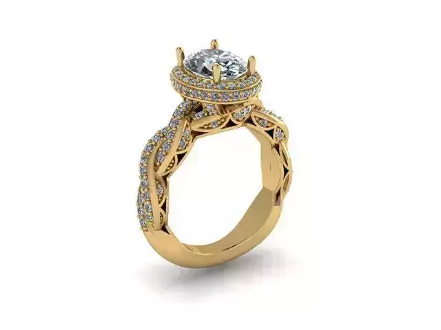 Oval Stone Tangled Ring