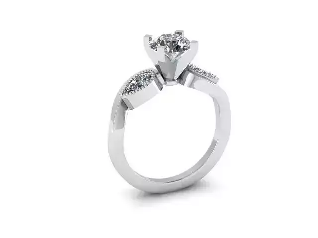 Solitaire Three Stone Engagement Ring