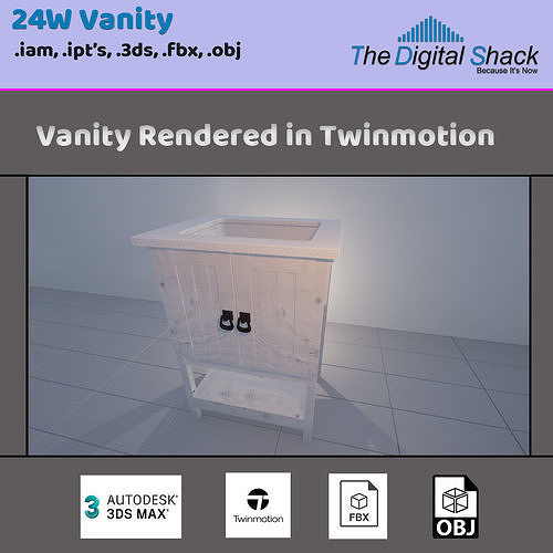 3D Model Vanity digital shack rendered in twimmotion 3D model