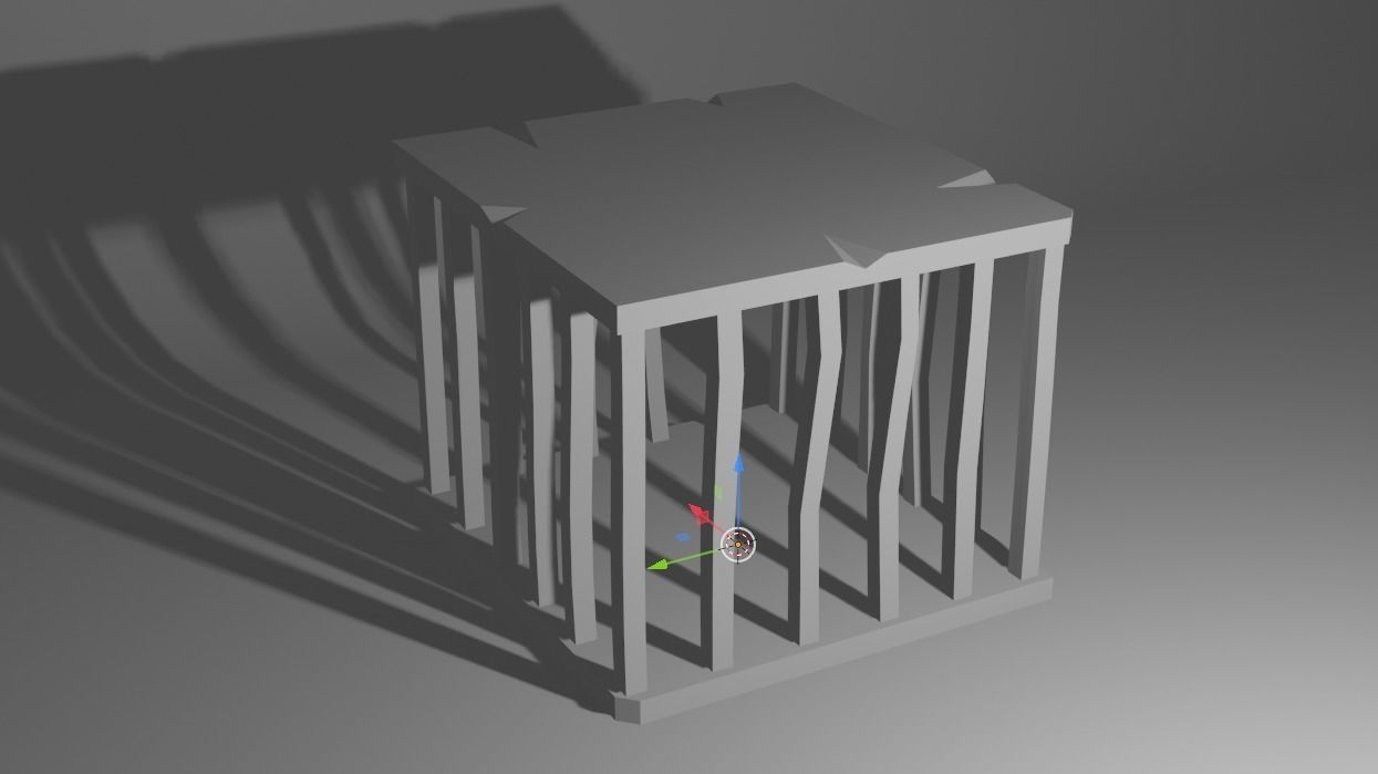 Low Poly Cage with two bars Free low-poly 3D model_1
