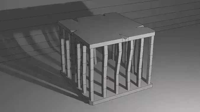 Low Poly Cage with two bars