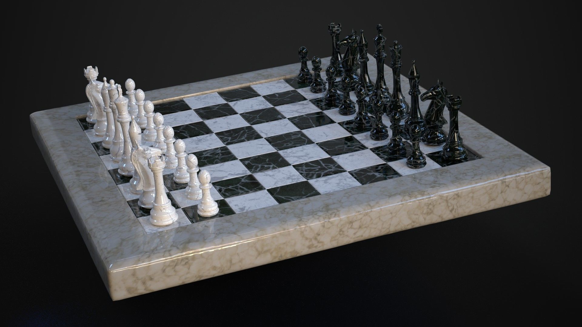 Chess Board Marble 3D model_1
