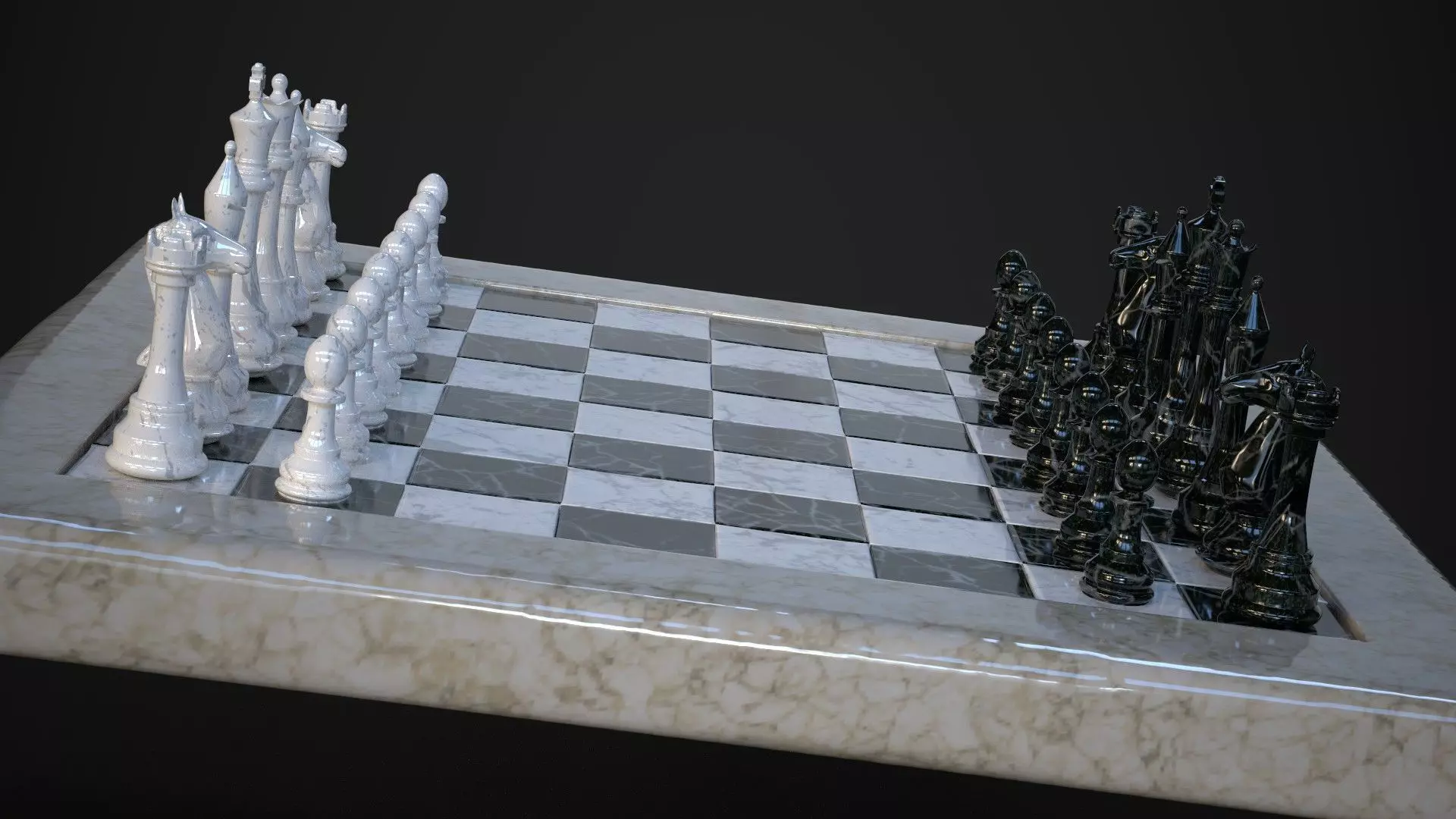 Chess Board Marble 3D model_0