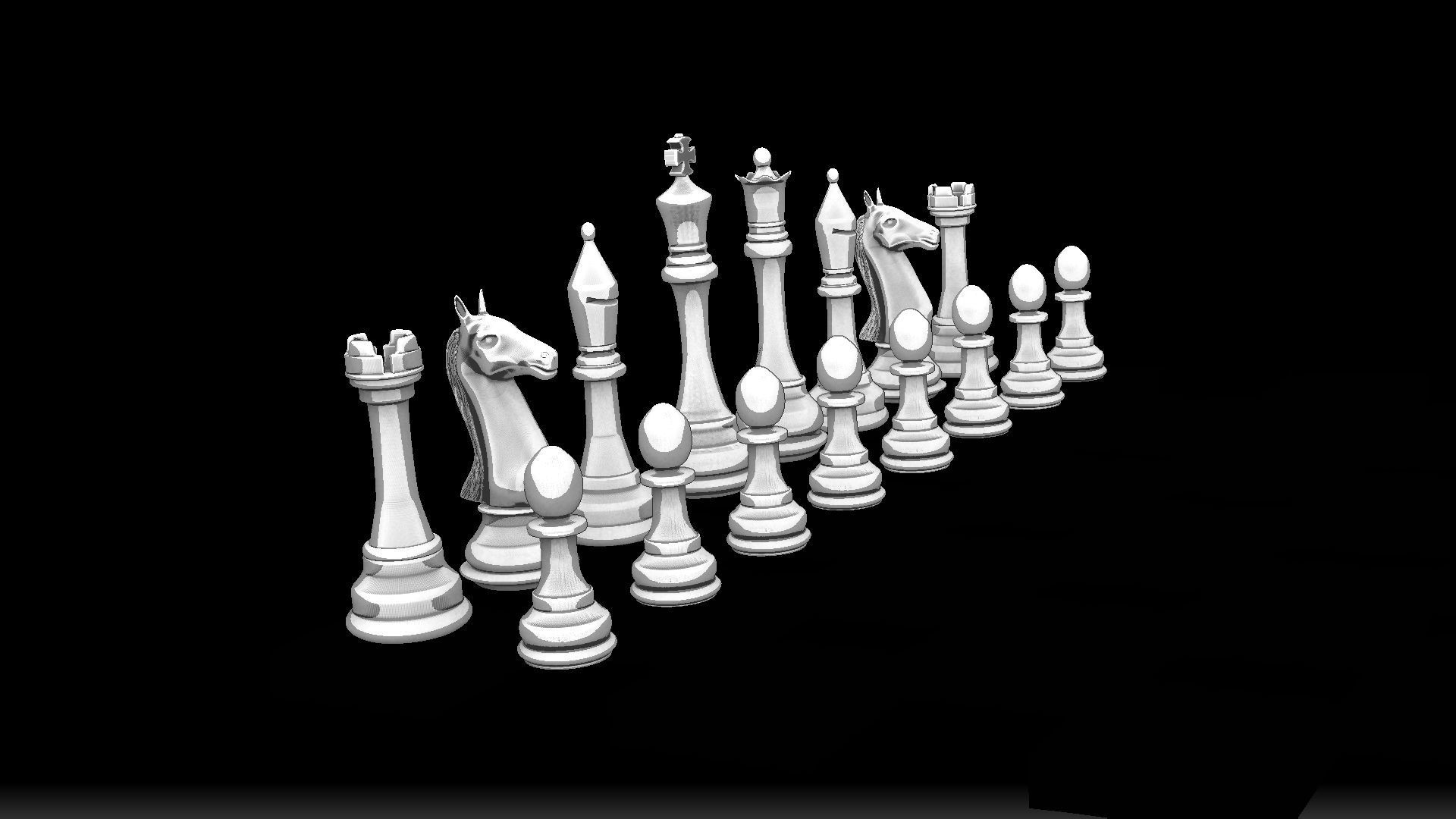 Chess Board Marble 3D model_4