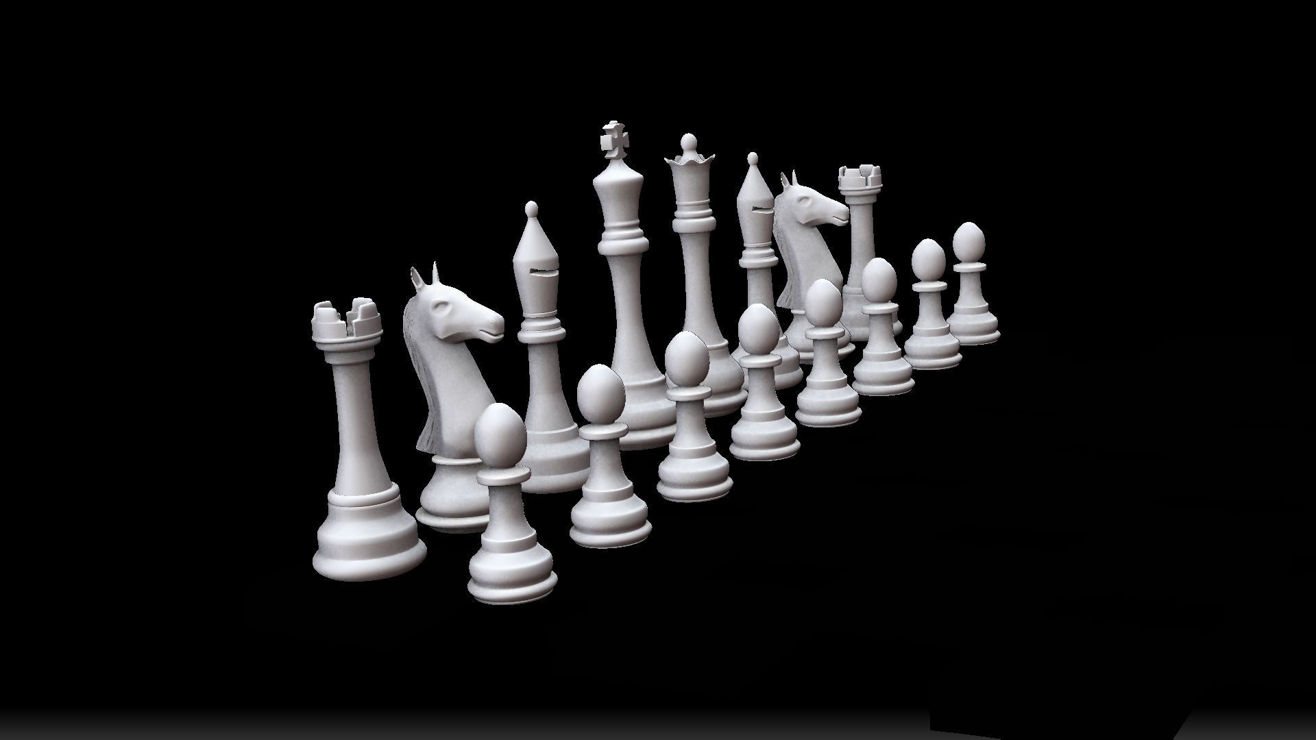 Chess Board Marble 3D model_3