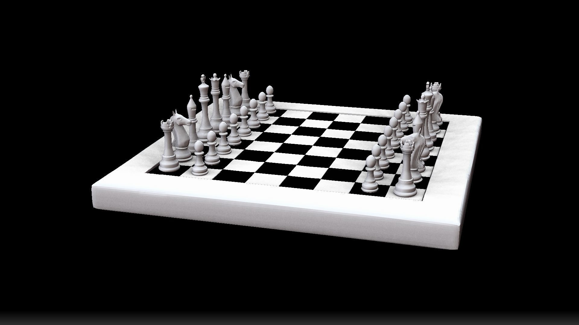 Chess Board Marble 3D model_2
