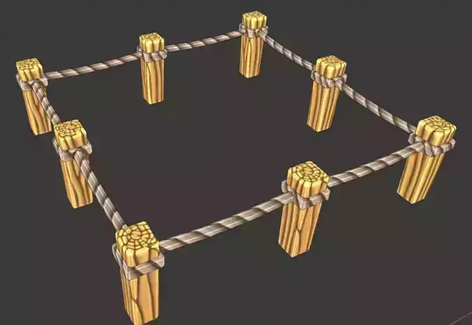 cercas wooden stick with rope