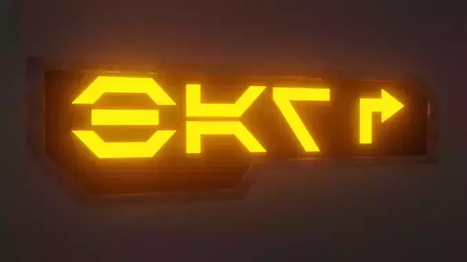 Bar Sign Aurabesh Low-poly 3D model