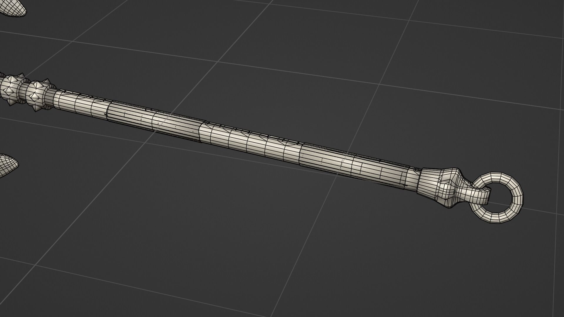 Battle double-sided axe 3D model_7