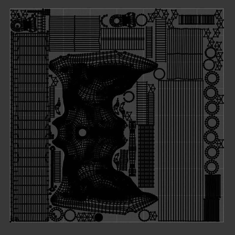 Battle double-sided axe 3D model_5