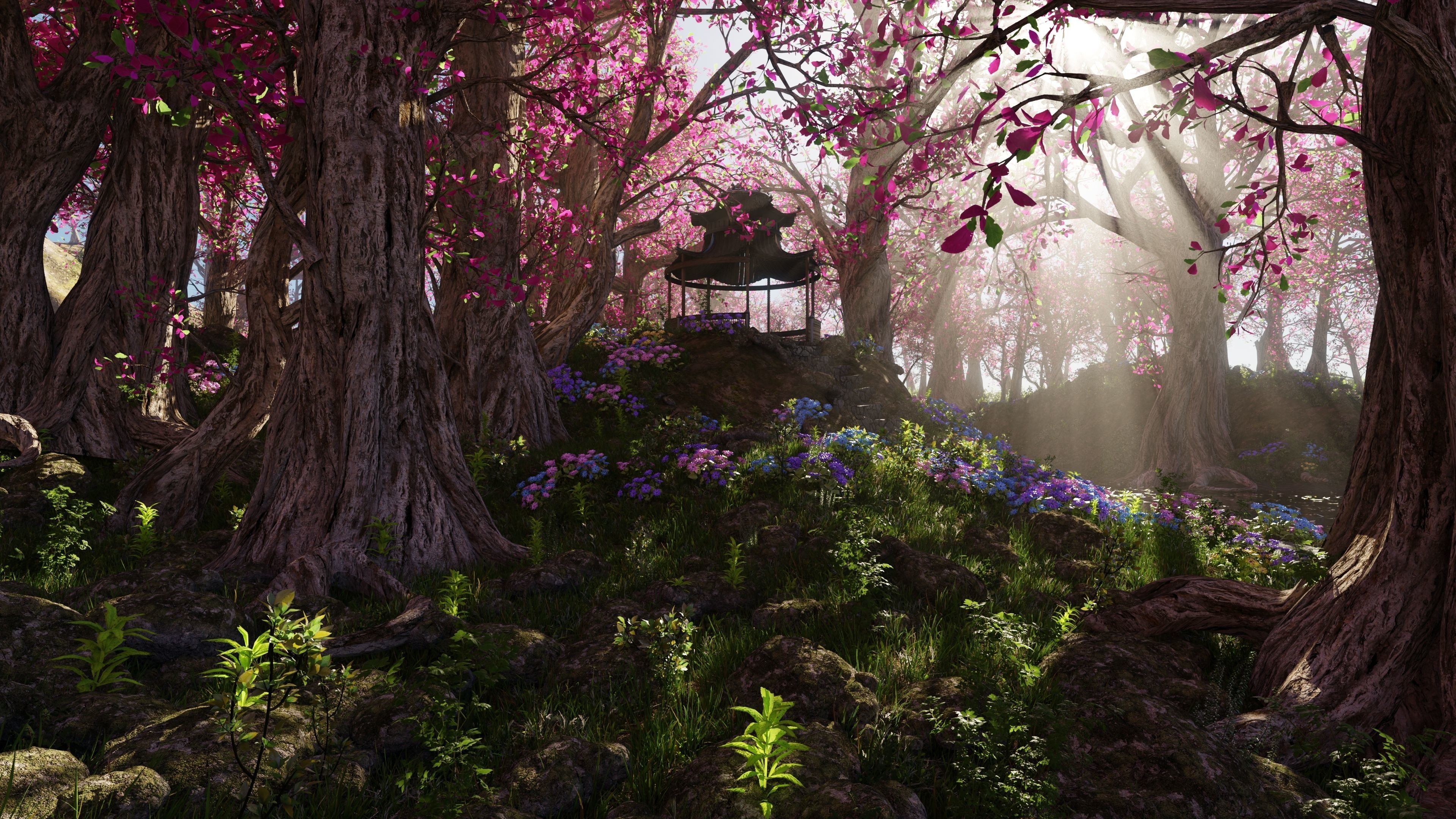 Japanese Gazebo Scene 3D model_8