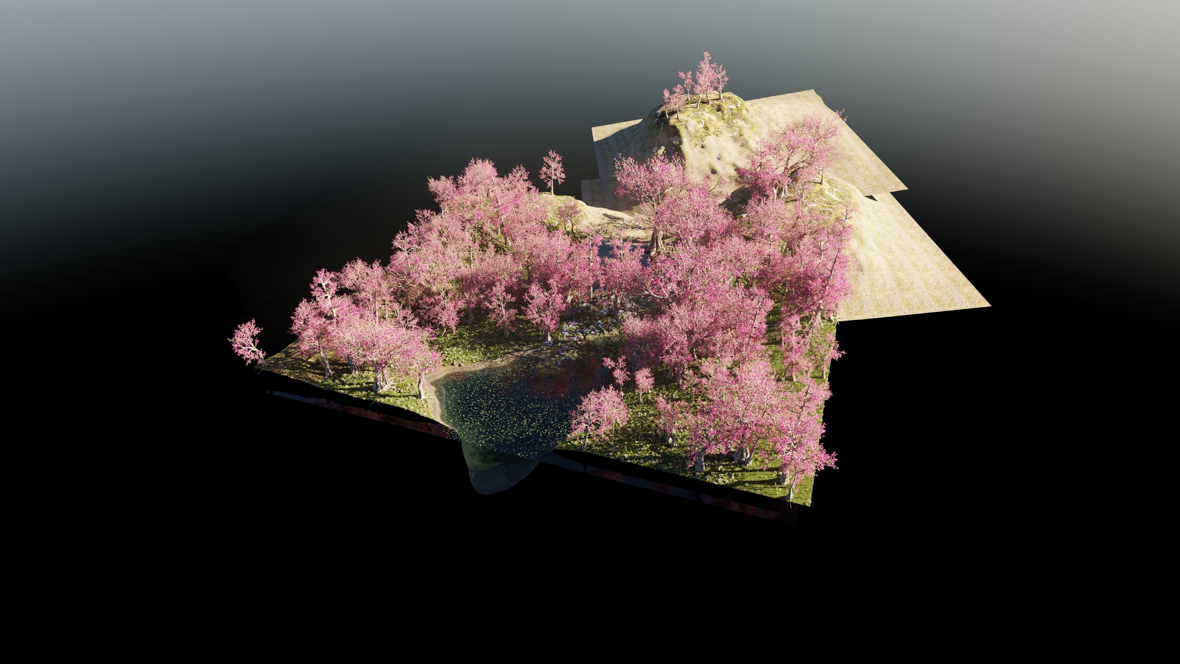 Japanese Gazebo Scene 3D model_12