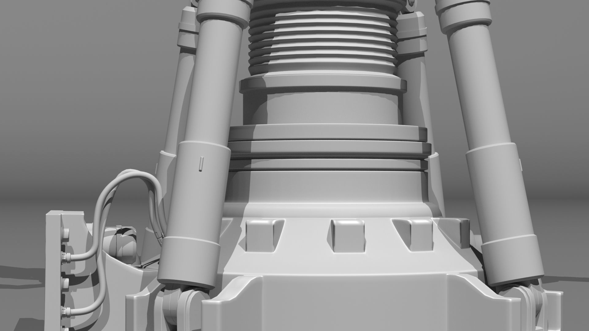 Spaceship Claw-type landing gear 3D model_2