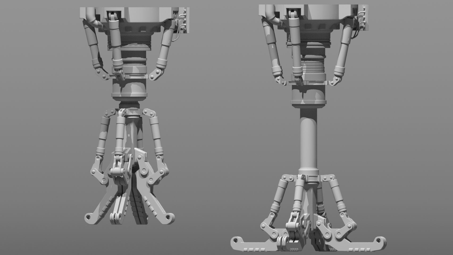 Spaceship Claw-type landing gear 3D model_1