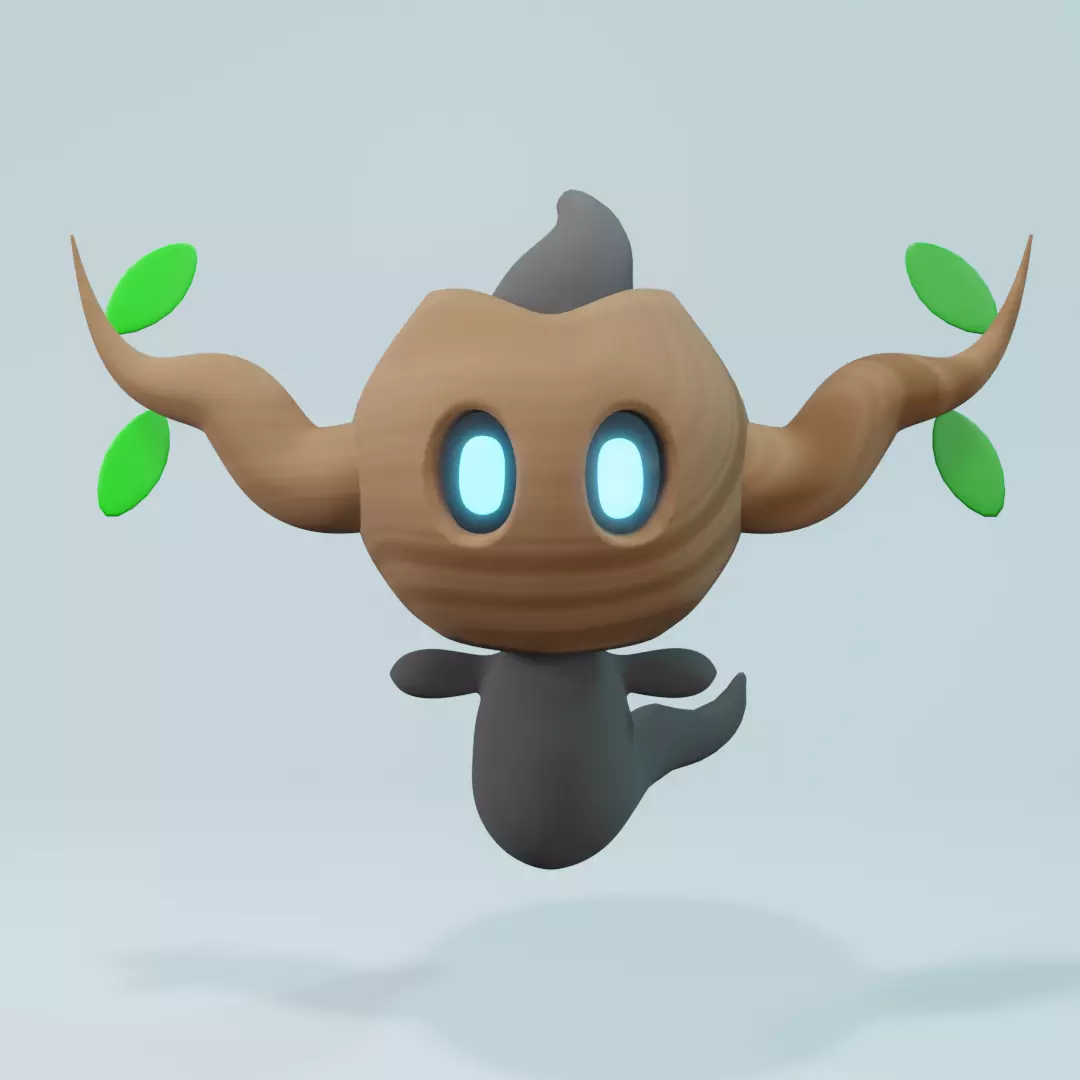 Phantump tree with eyes and leaves Free 3D model