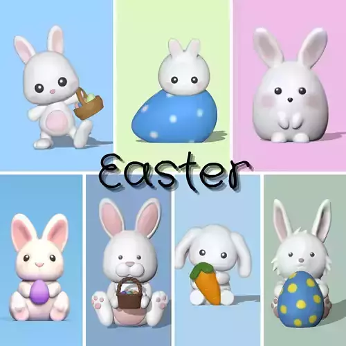 Easter bunny egg 3D Model Collection