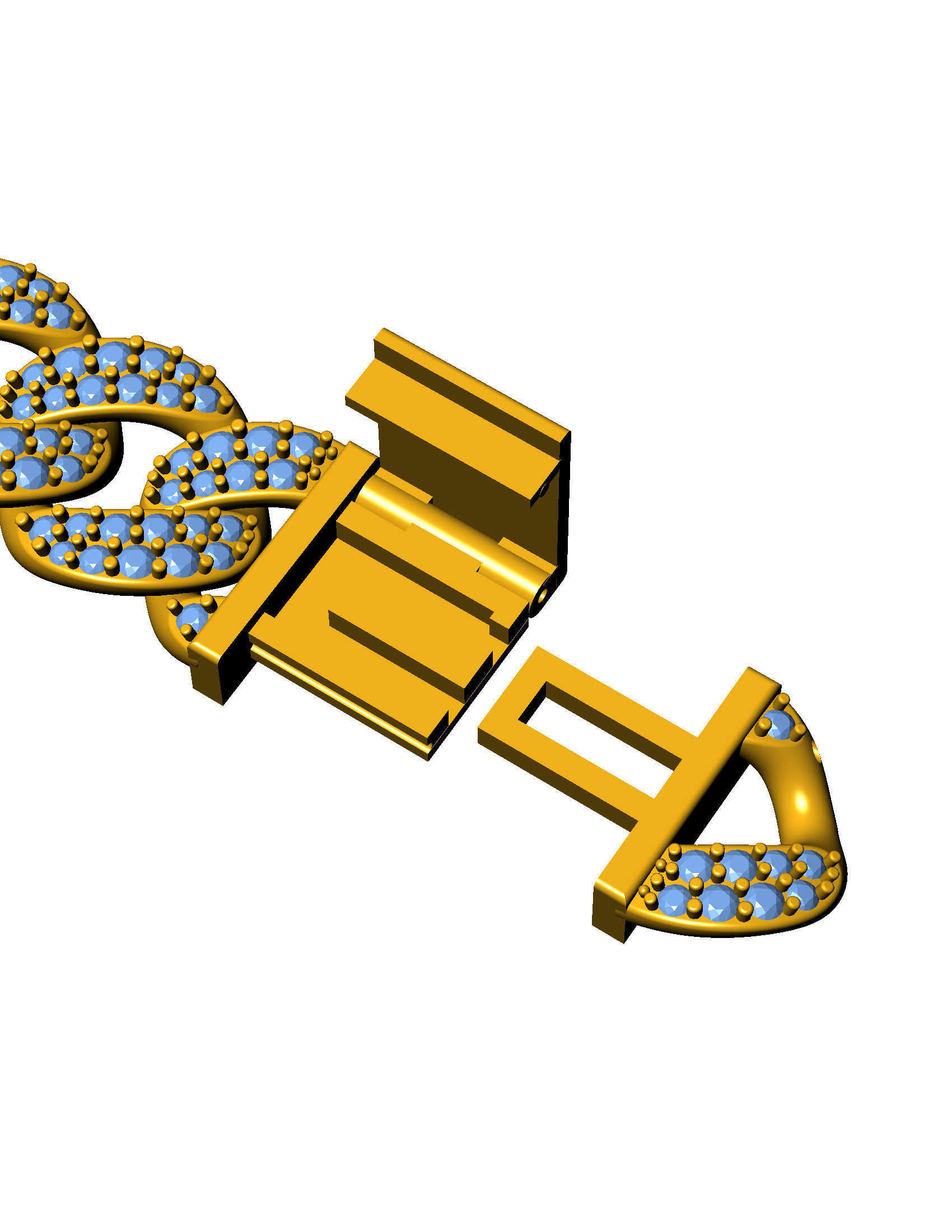 CUBAN CHAIN BRACELET 3D print model_9