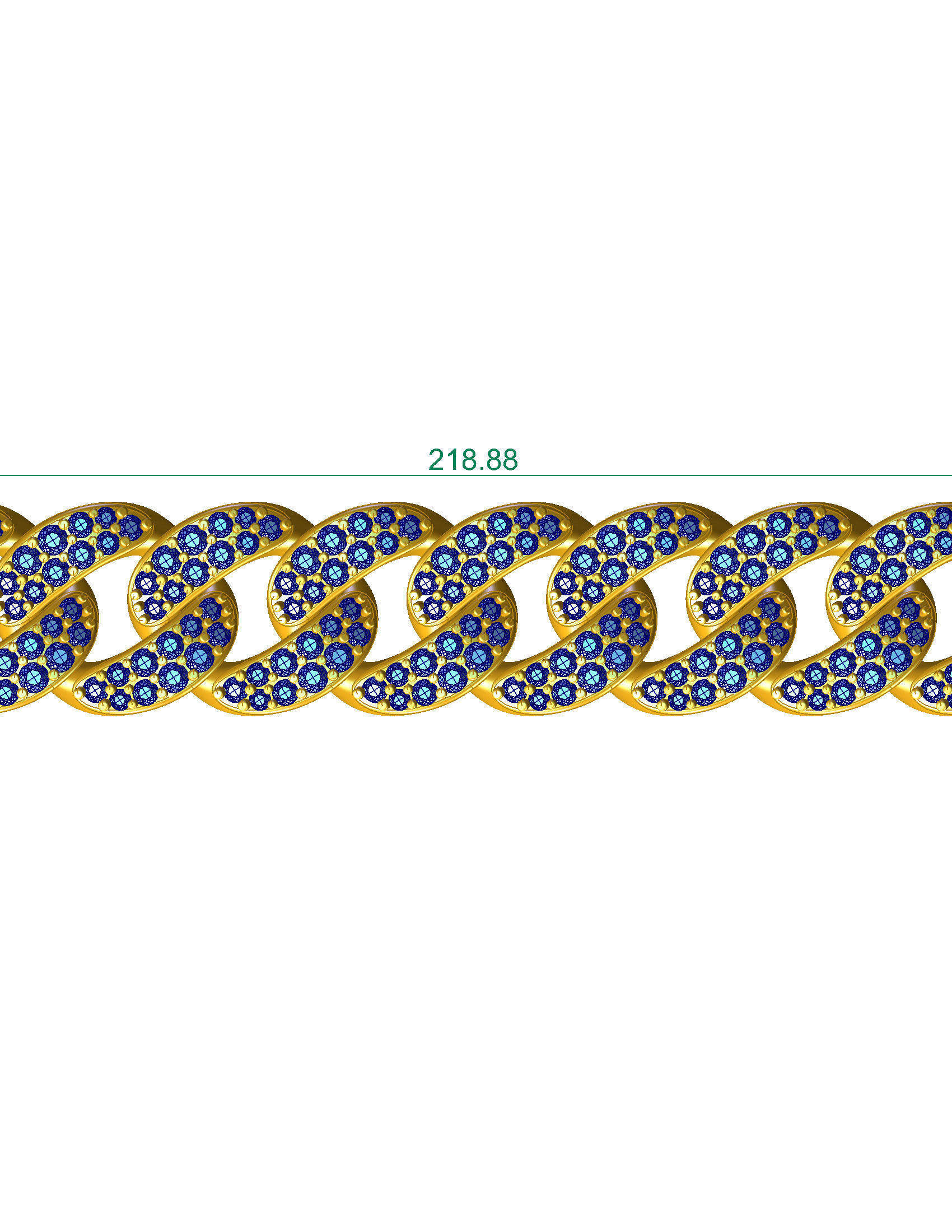 CUBAN CHAIN BRACELET 3D print model_2