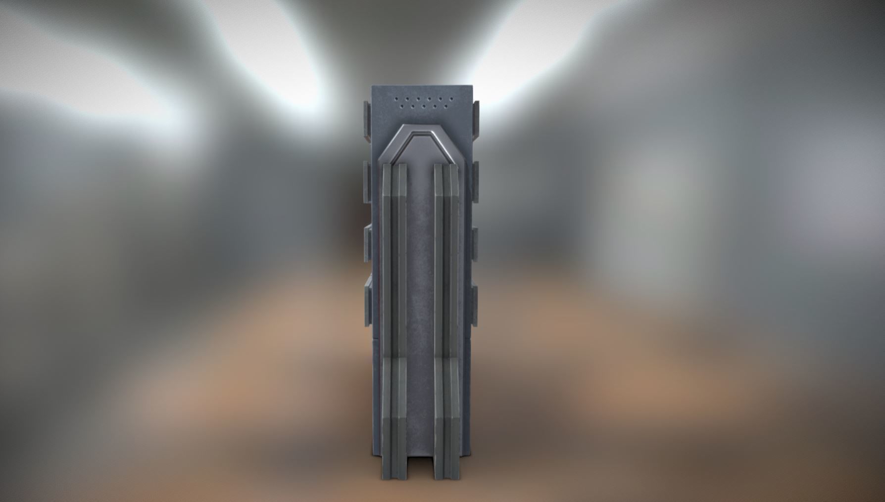 Sci Fi Server rack Low-poly 3D model_2