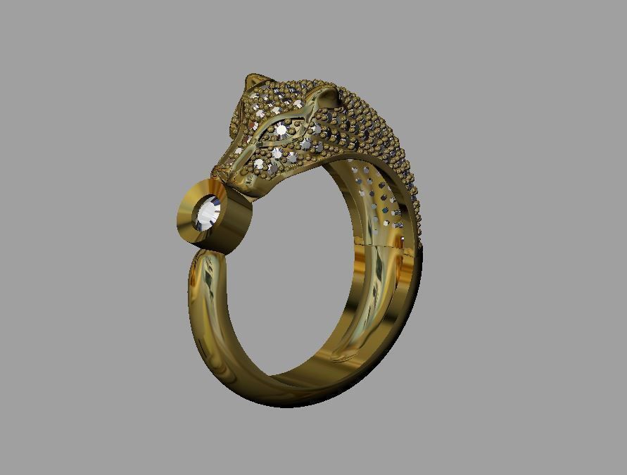 tiger ring 3D print model_3