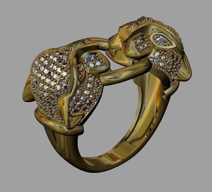 tiger ring 3D print model_3