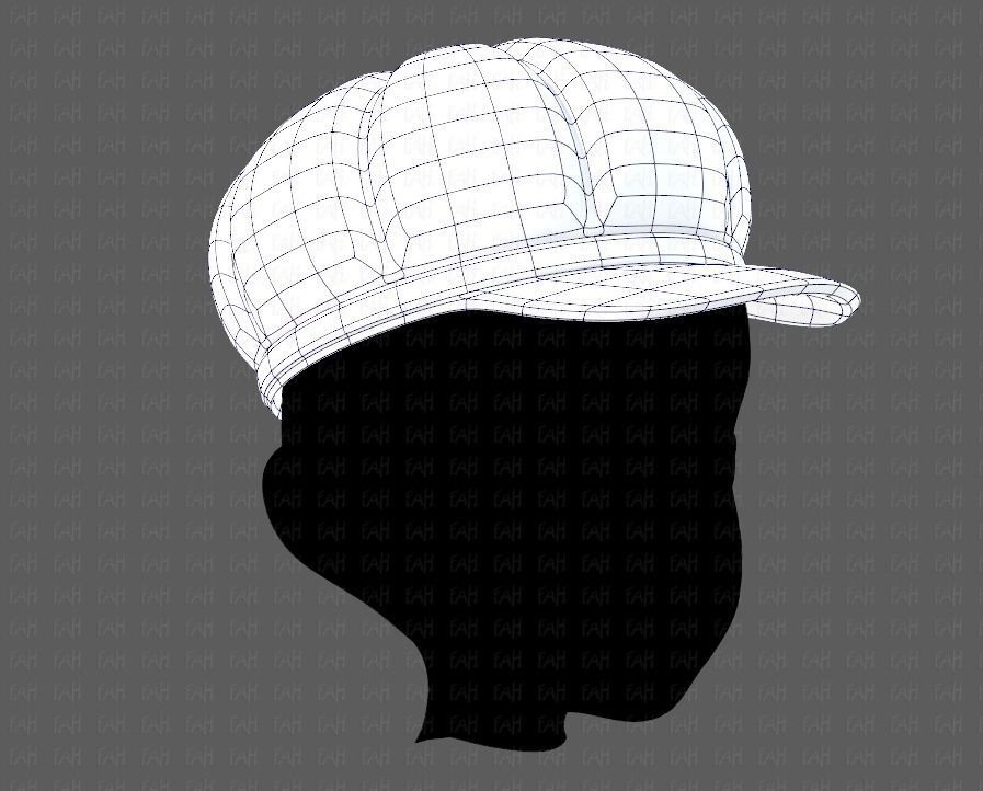 Cap V14 Low-poly 3D model_10