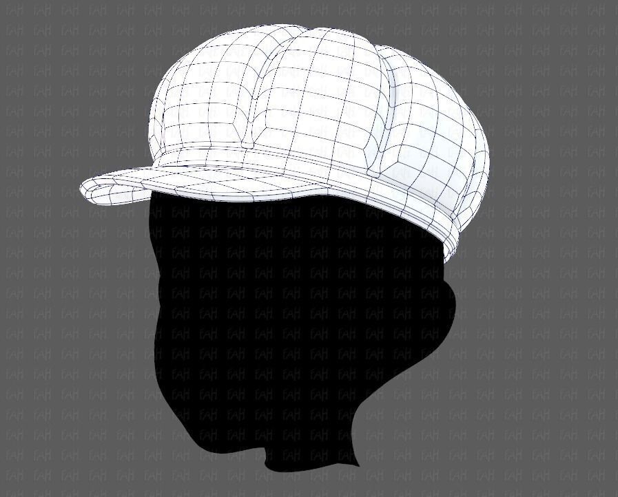 Cap V14 Low-poly 3D model_16