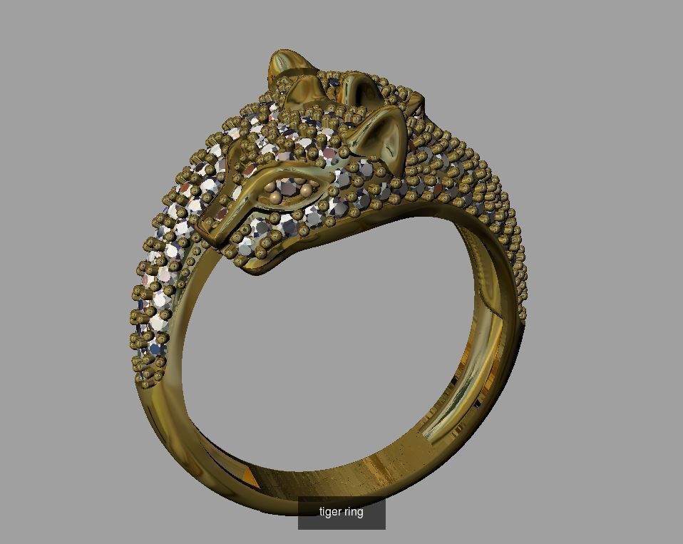 9 pcs tiger ring 3D Model Collection_2