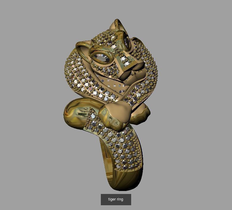 9 pcs tiger ring 3D Model Collection_8