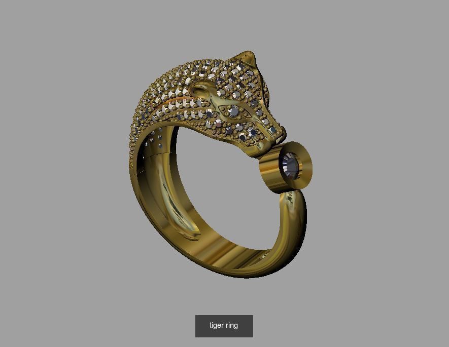 9 pcs tiger ring 3D Model Collection_4