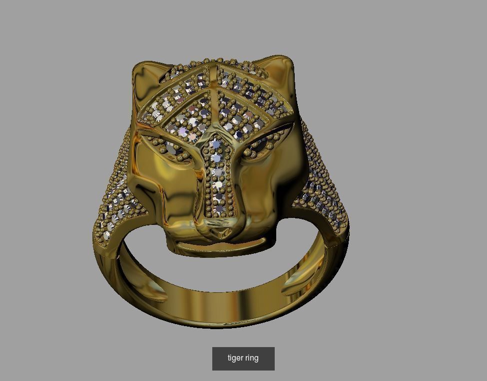 9 pcs tiger ring 3D Model Collection_3