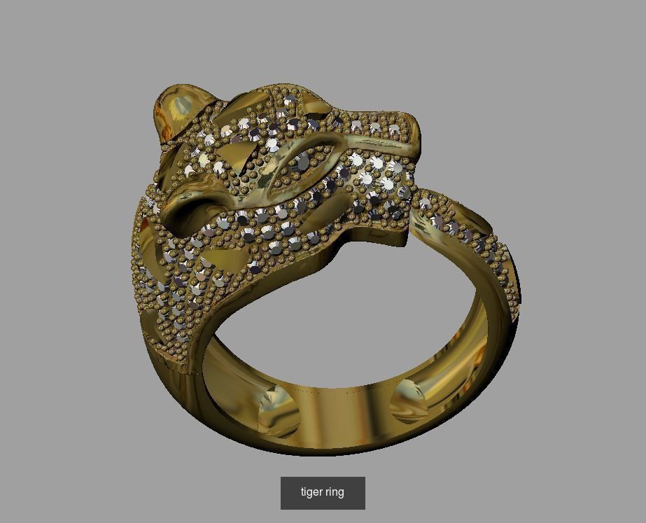9 pcs tiger ring 3D Model Collection_6