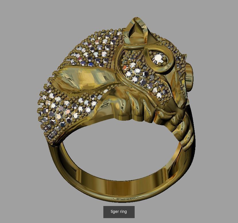 9 pcs tiger ring 3D Model Collection_9