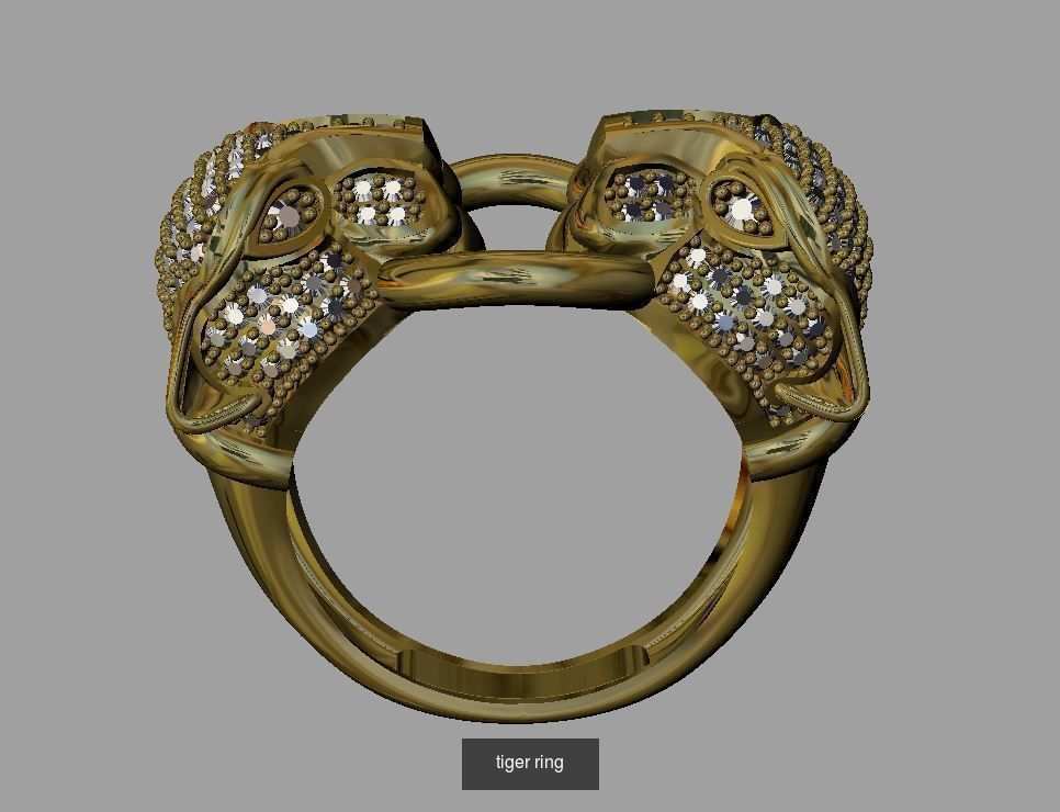 9 pcs tiger ring 3D Model Collection_5