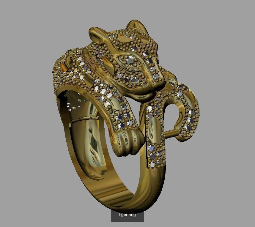 9 pcs tiger ring 3D Model Collection_7