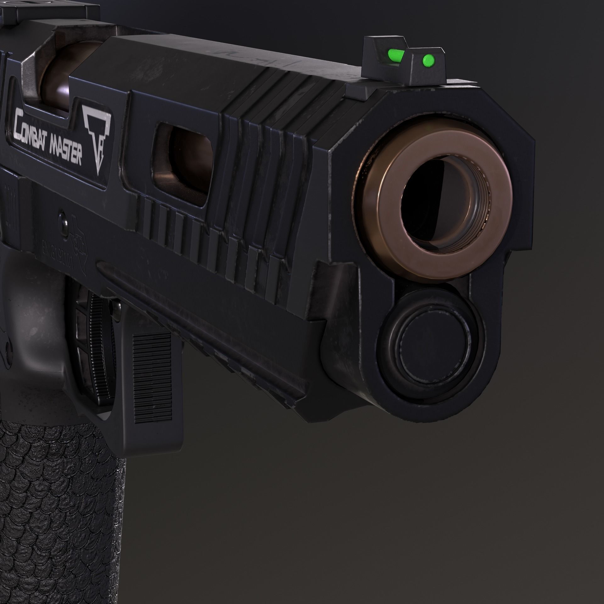STI 2011 Combat Master Taran Tactical John Wick pistol Low-poly 3D model_11