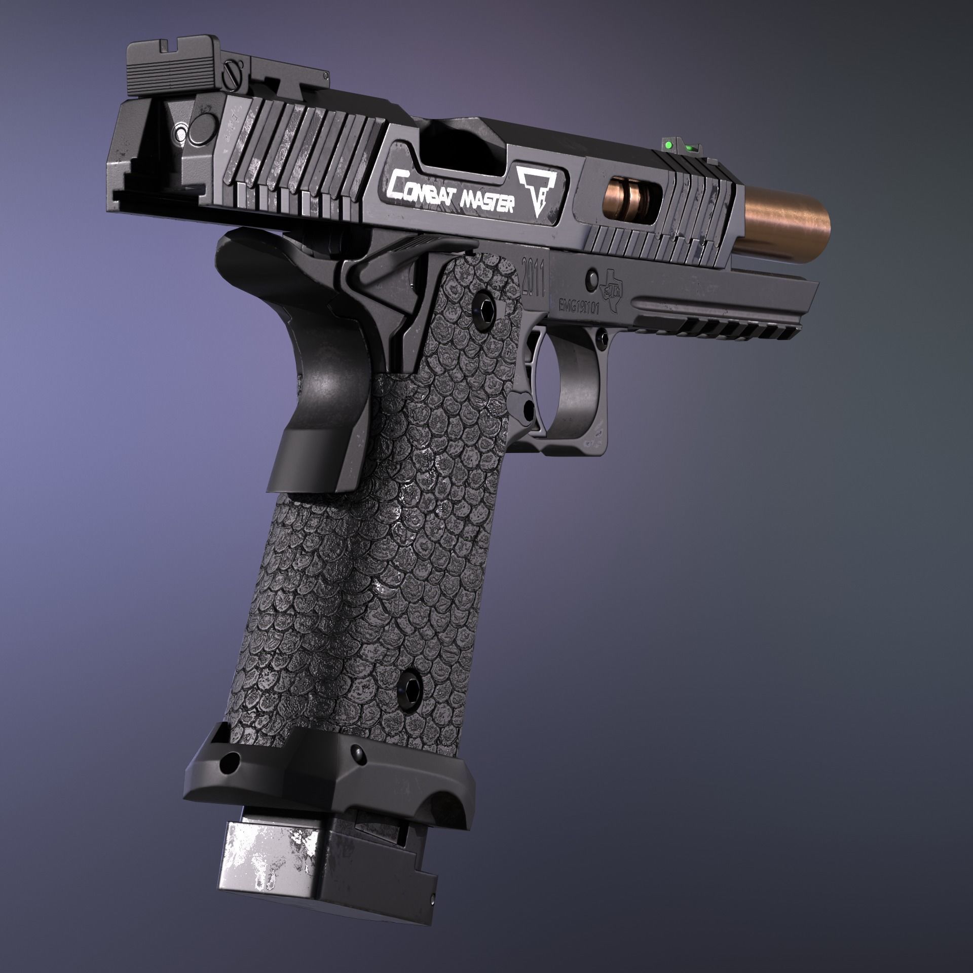 STI 2011 Combat Master Taran Tactical John Wick pistol Low-poly 3D model_15