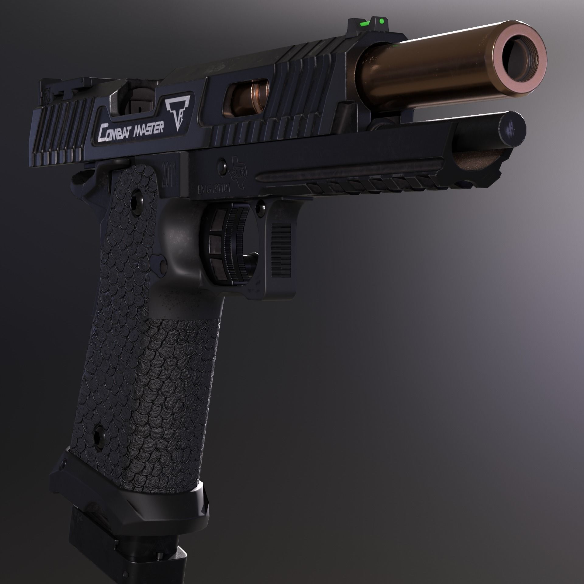 STI 2011 Combat Master Taran Tactical John Wick pistol Low-poly 3D model_4